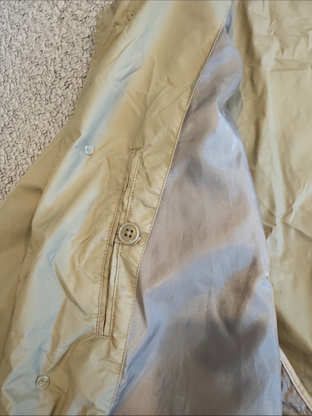 Muji Men's Light Tan Packable Trench Coat - Single-Breasted - Picture 4 of 10